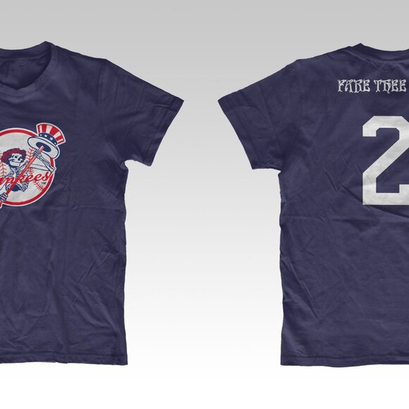 Bertha style skelly NY Grateful Dead mash-up Yankees Fare Thee Well Jersey Style - Picture 2 of 5